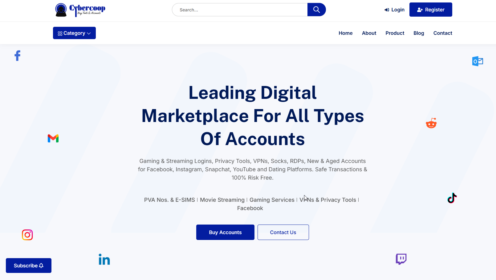 Cybercoop.ng – Digital Account Marketplace